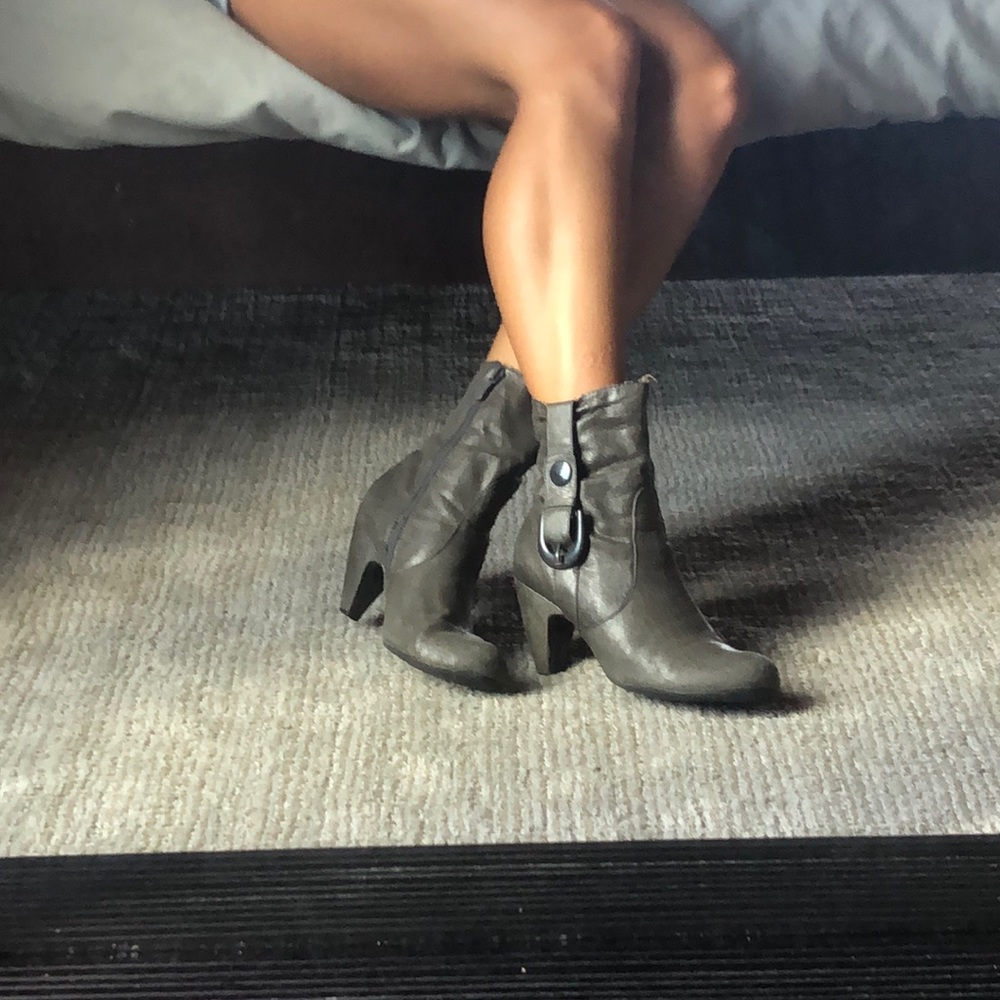 Grey Heeled Booties